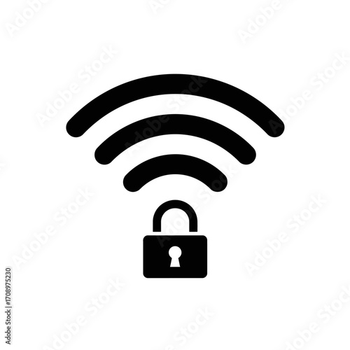 Secure WiFi Network Icon Protected Wireless Connection Symbol