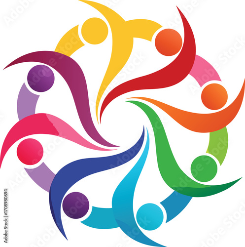 Emblem showing a circle of people, illustrating inclusivity and collective strength.