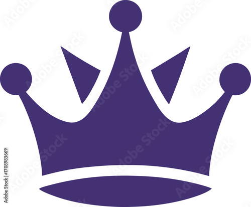 A purple crown icon displayed on a plain white background, representing nobility or victory.
