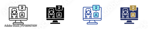 Translator  Icon Set Multiple Style Collection