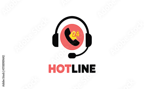 24/7 Customer Service Hotline Concept. Professional Call Center Support and Assistance Icon for Round-the-Clock Communication and Helpline Solutions