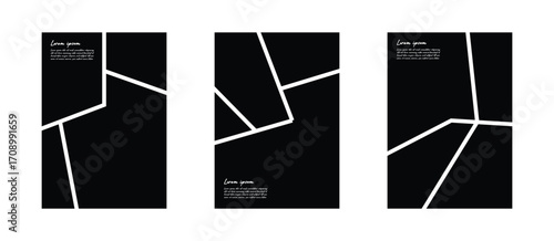Set of photos or pictures collage with blank comic frame system style