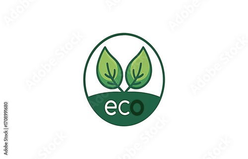Eco-Friendly Logo Design Green Leaves and Eco-Friendly Concept