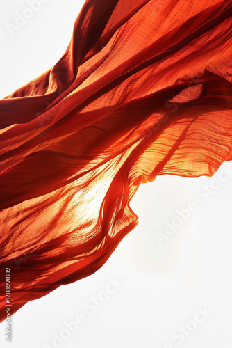 fabric flowing in the air