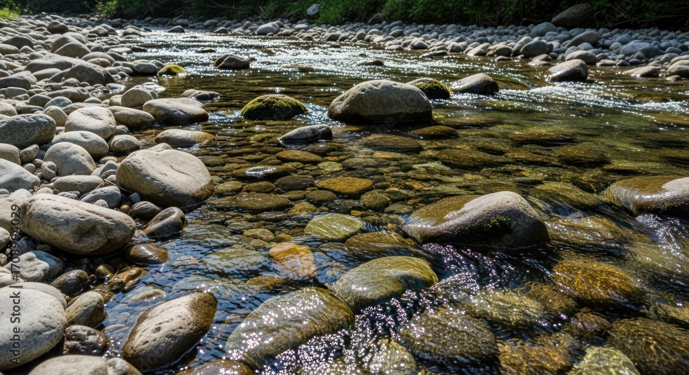 Fototapeta premium Clear stream over rocks