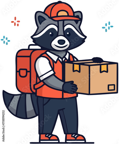 Warehouse Worker Wolf with Heavy Box