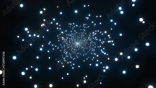 Abstract animated background of glowing lights forming a tunnel effect with a bright center