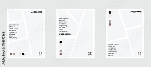 Set of comic frame moodboard layout template for photos collage, poster, or flyer design