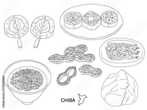 千葉グルメ旅行＿食べ物のイラストセット