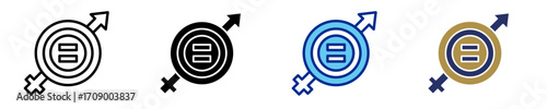 Gender Equality  Icon Set Multiple Style Collection