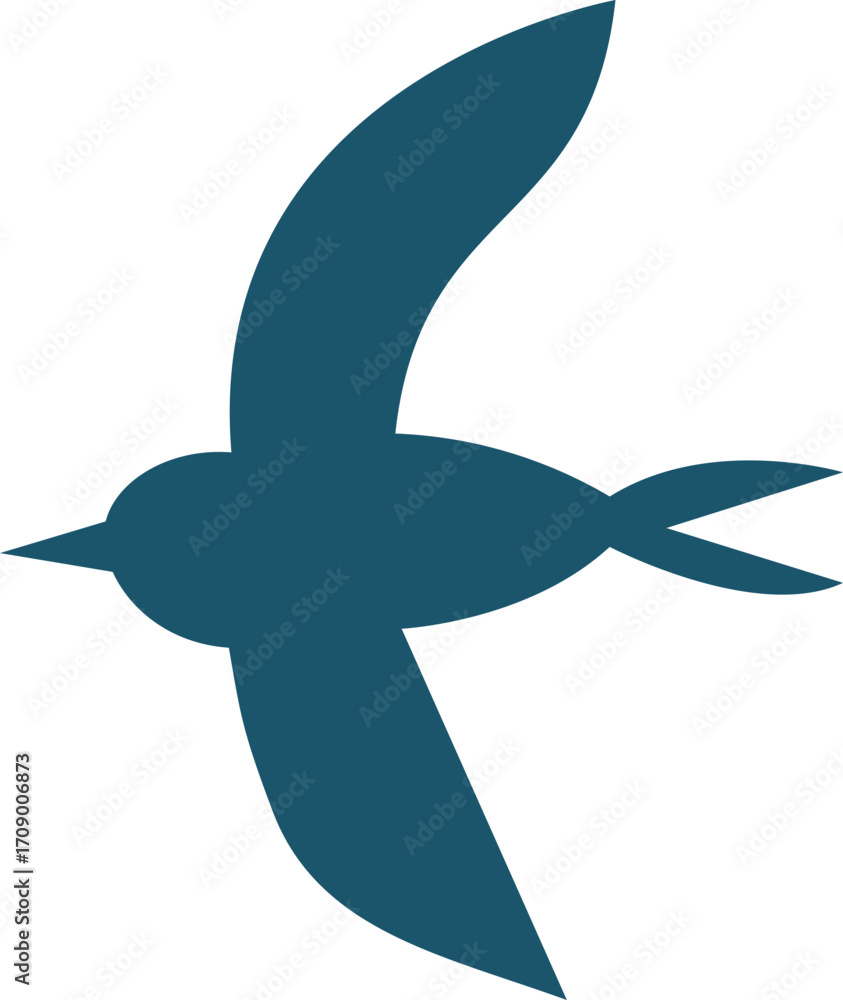 Obraz premium Stylized Flying Bird Silhouette