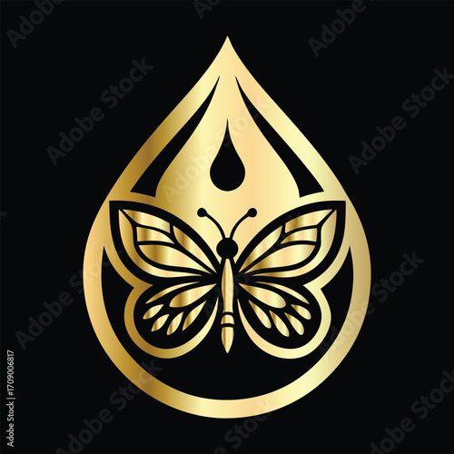 Beauty salon logo design. Elegant beauty salon logo. Butterfly logo.