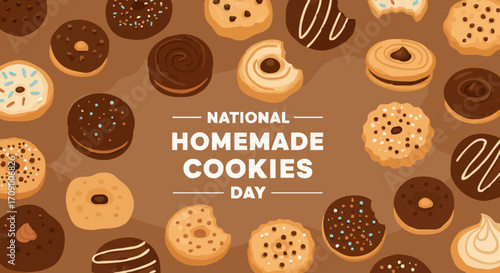 Vector illustration National homemade cookies day