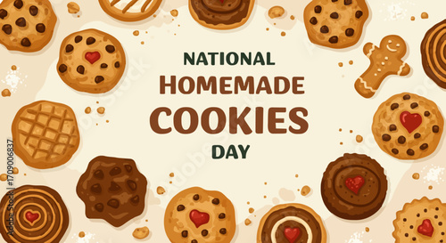 Vector illustration National homemade cookies day