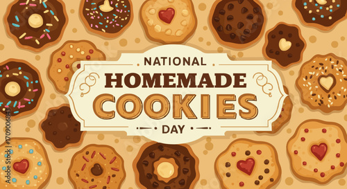 Vector illustration National homemade cookies day