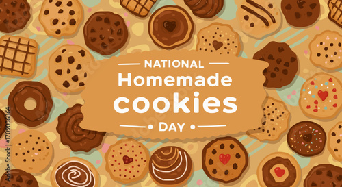 Vector illustration National homemade cookies day