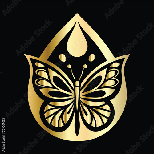 Beauty salon logo design. Elegant beauty salon logo. Butterfly logo.