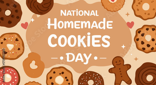 Vector illustration National homemade cookies day