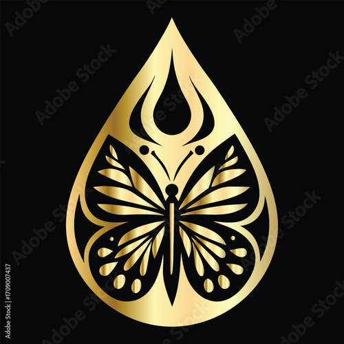 Beauty salon logo design. Elegant beauty salon logo. Butterfly logo.
