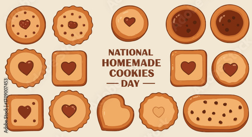 Vector illustration National homemade cookies day