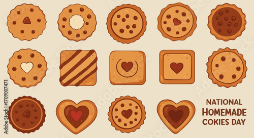 Vector illustration National homemade cookies day