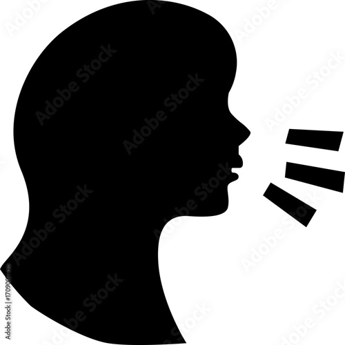 Speaking person silhouette icon