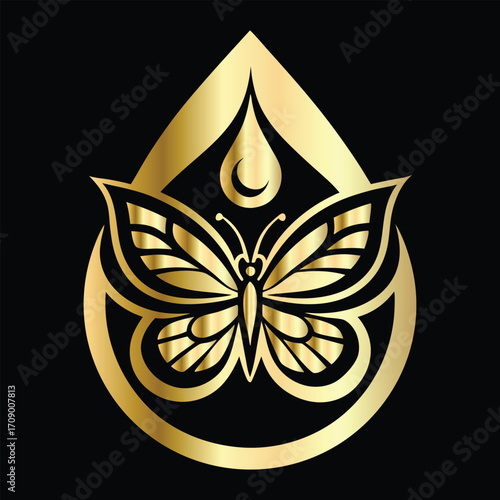 Beauty salon logo design. Elegant beauty salon logo. Butterfly logo.