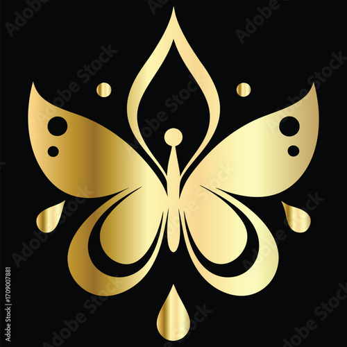 Beauty salon logo design. Elegant beauty salon logo. Butterfly logo.