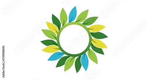 Colorful leaf wreath design
