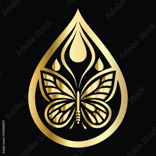 Beauty salon logo design. Elegant beauty salon logo. Butterfly logo.