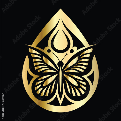 Beauty salon logo design. Elegant beauty salon logo. Butterfly logo.