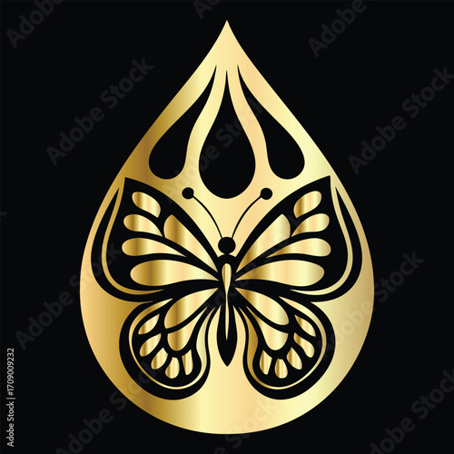 Beauty salon logo design. Elegant beauty salon logo. Butterfly logo.