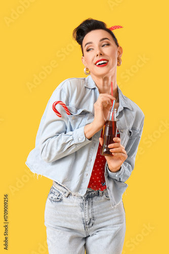 Young pin-up woman with sod...