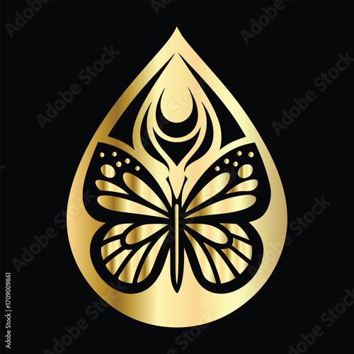 Beauty salon logo design. Elegant beauty salon logo. Butterfly logo.