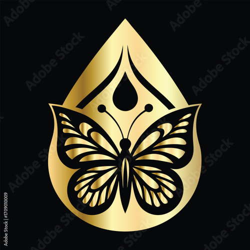 Beauty salon logo design. Elegant beauty salon logo. Butterfly logo.