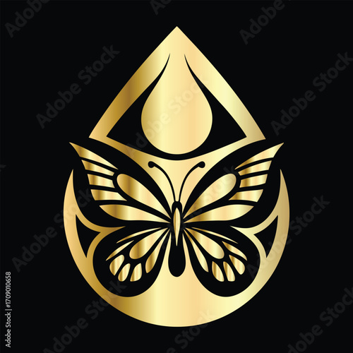 Beauty salon logo design. Elegant beauty salon logo. Butterfly logo.
