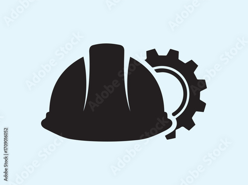 Clean Black Silhouette for Workforce Safety and Precision Theme
