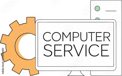 Computer service technology gear screen desktop support maintenance repair it solutions