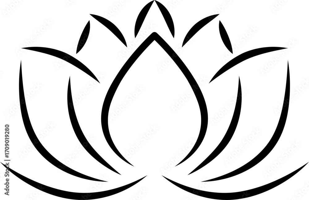 Fototapeta premium Lotus Flower Logo - Silhouette Design