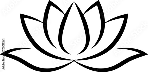 Lotus Flower Logo - Silhouette Design