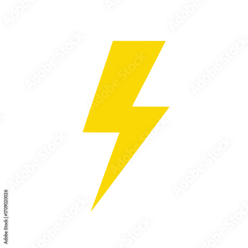 Electric Bolt: A minimalist illustration of a bright yellow electric bolt, symbolizing energy, power, and sudden impact.