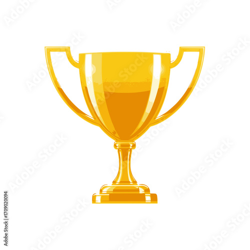 Golden Trophy of Glory: A gleaming golden trophy, rendered in a polished illustration style, stands as a symbol of triumph and achievement. Ideal for highlighting success, awards, and celebrations.