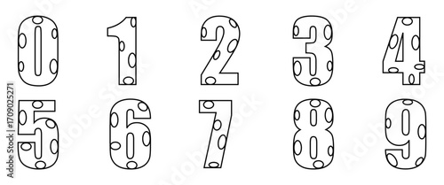 Outline digits for kids coloring book page playful 0 to 9  numbers for children education 