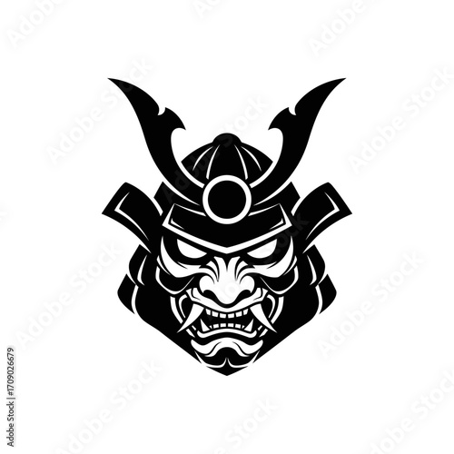 Fierce Samurai Mask Graphic Design