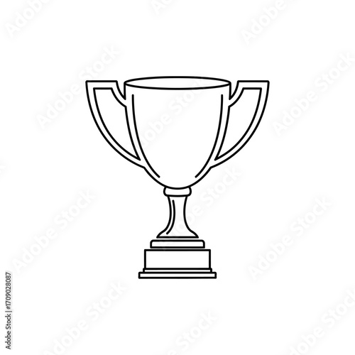 Classic Outline Drawing of a Champion's Trophy Cup