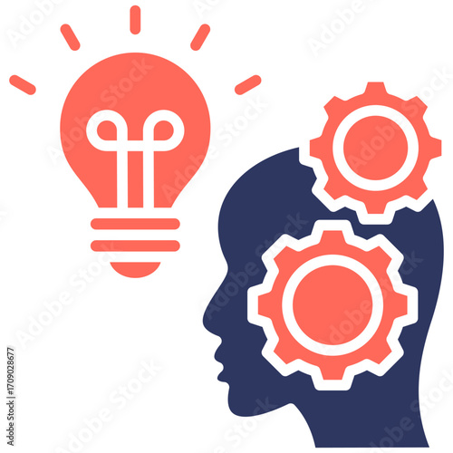 Critical Thinking glyph color icon