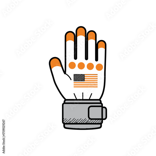 Cartoon Hand Glove with American Flag Design