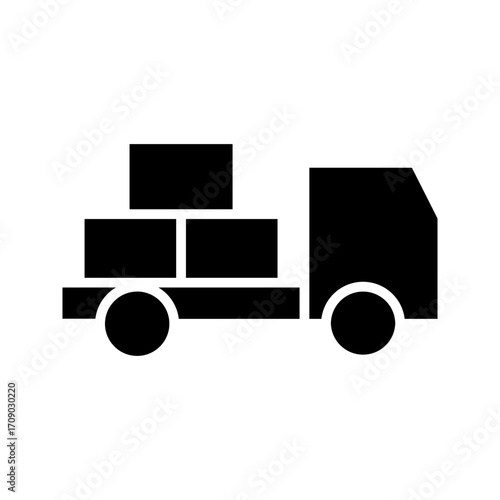 Minimal cargo icon featuring a sturdy shipping container or package symbol. Clean vector outline ideal for logistics, freight transport, warehouse management, delivery service, and export–import conce