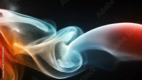 Abstract swirling smoke patterns in vibrant colors