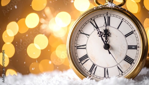 New Year Eve Clock Showing Countdown Time